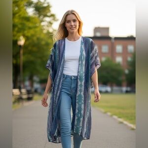 One Clothing Multicolor Sheer Kimono